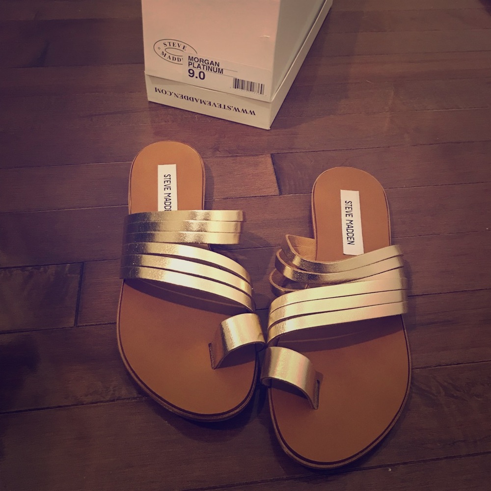 Steve Madden Morgan sandals, Platinum, size 9